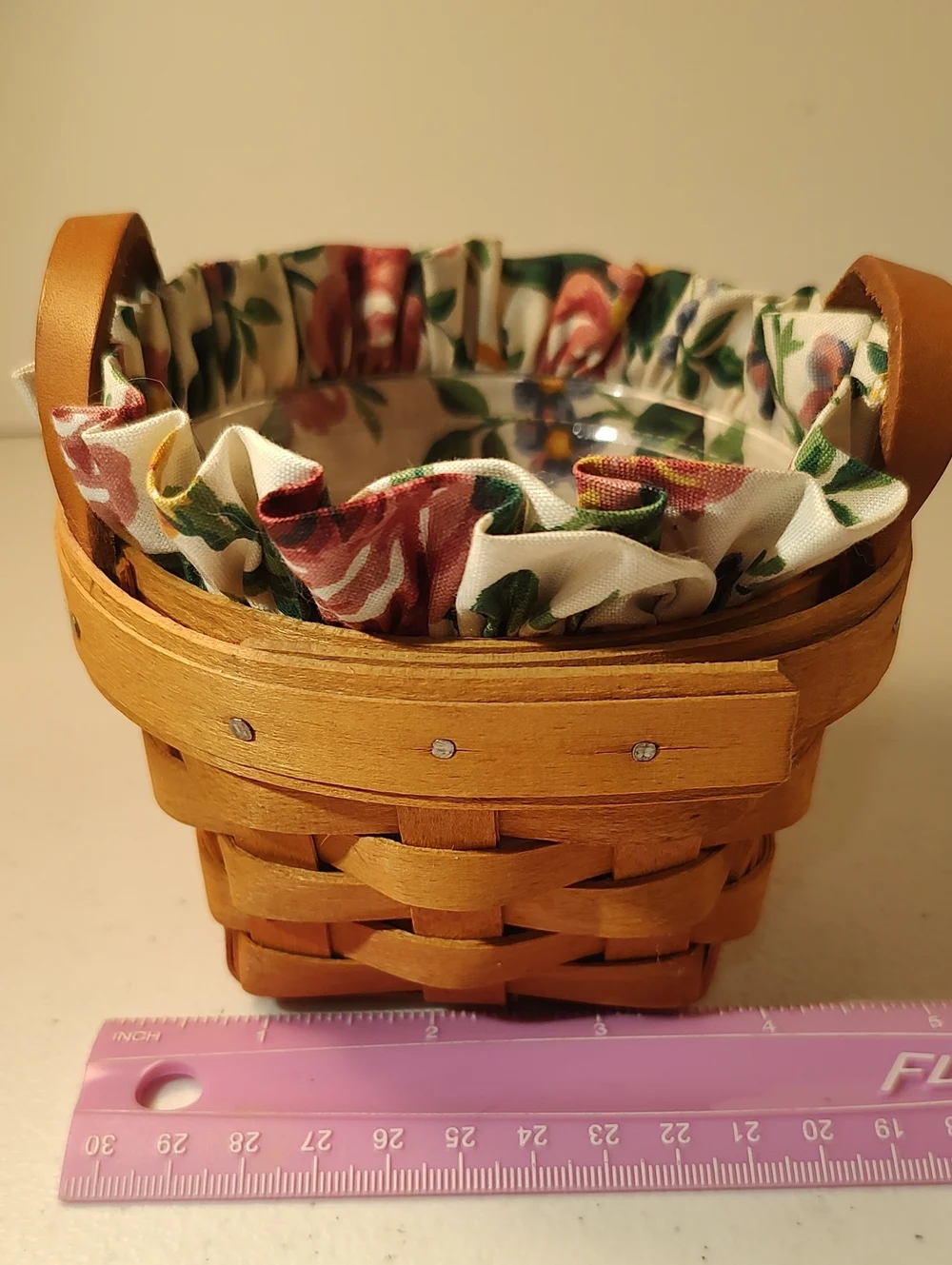 Longaberger 1995 Hostess Thyme Basket, Liner And Plastic Protector